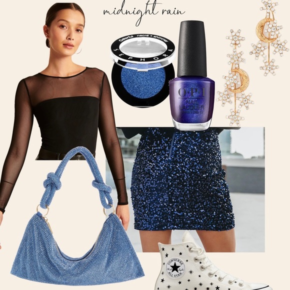 Wild Fable Sequin Mini Skirt - Black and Purple - Picture 9 of 9